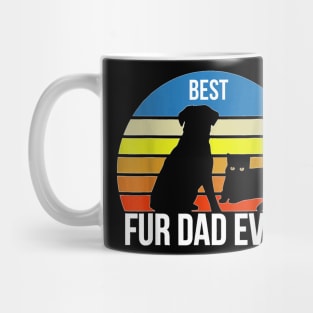 Best Fur Dad Ever Intage Retro Dog And Cat Owner Funny Mug